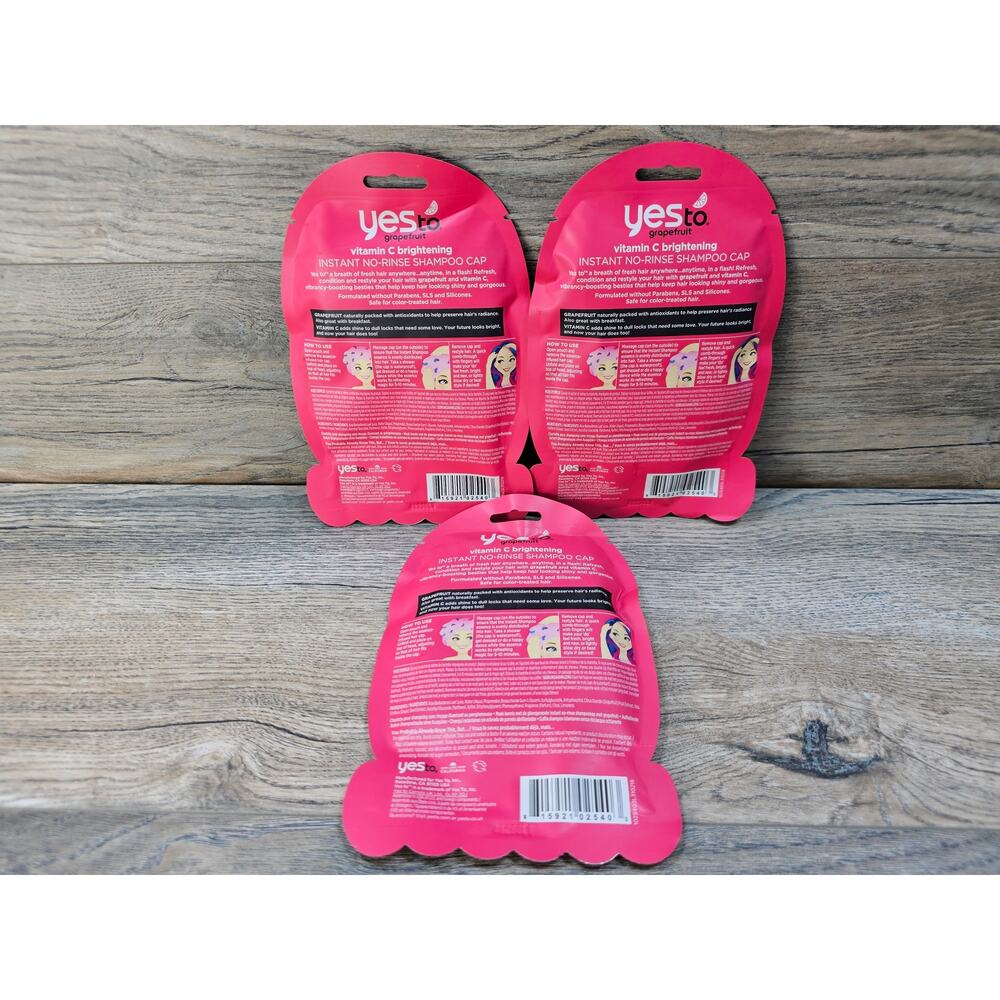 Yes to Grapefruit vitamin C boosting vibrancy instant no-rinse shampoo cap 3Pack - Picture 3 of 4